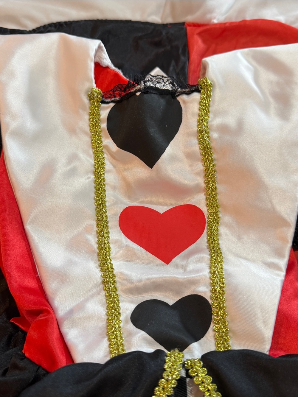 Red & Black Queen of Hearts Kids Costume Cape and Dress- Sz Small - Picture 2 of 11